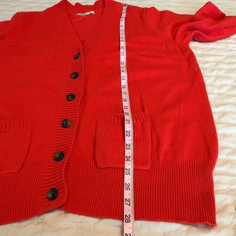 Old Navy Retro Vibrant Red Knit Cardigan NWOT
